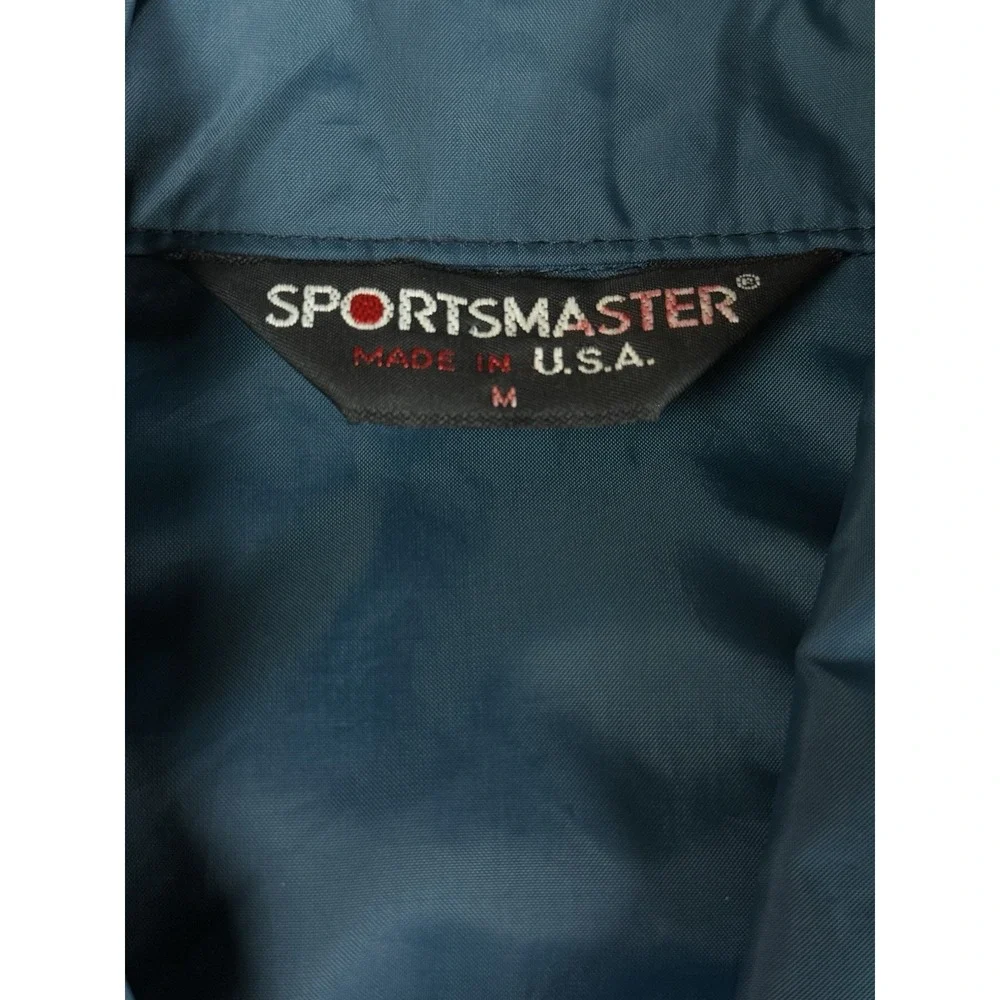 SPORTSMASTER Vintage USNA Windbreaker Mens M Teal Coach Jacket Made USA 30in